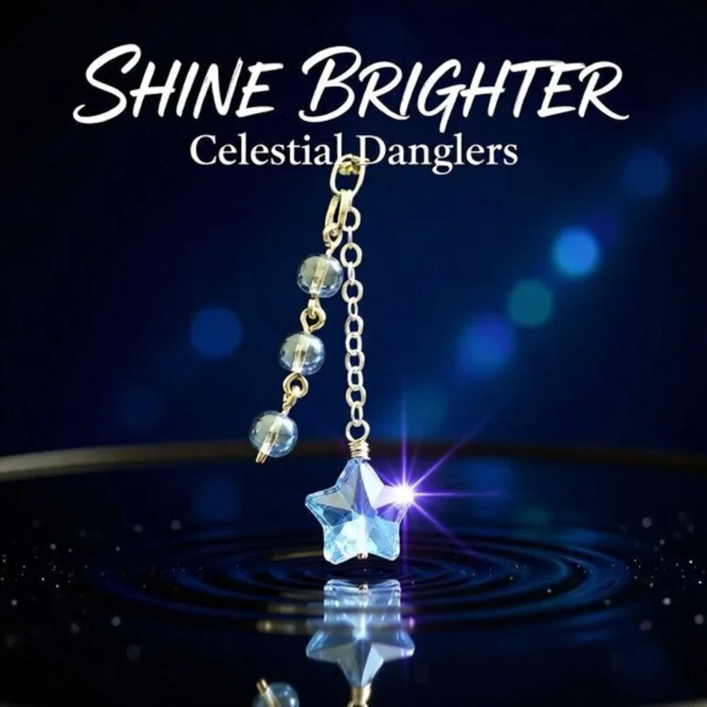 Starlight, Star Bright - I wish, I might... Shimmering Dangling Star Earrings